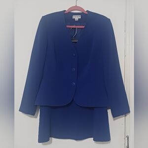 John Meyer of Norwic blue suit blazer and skirt set